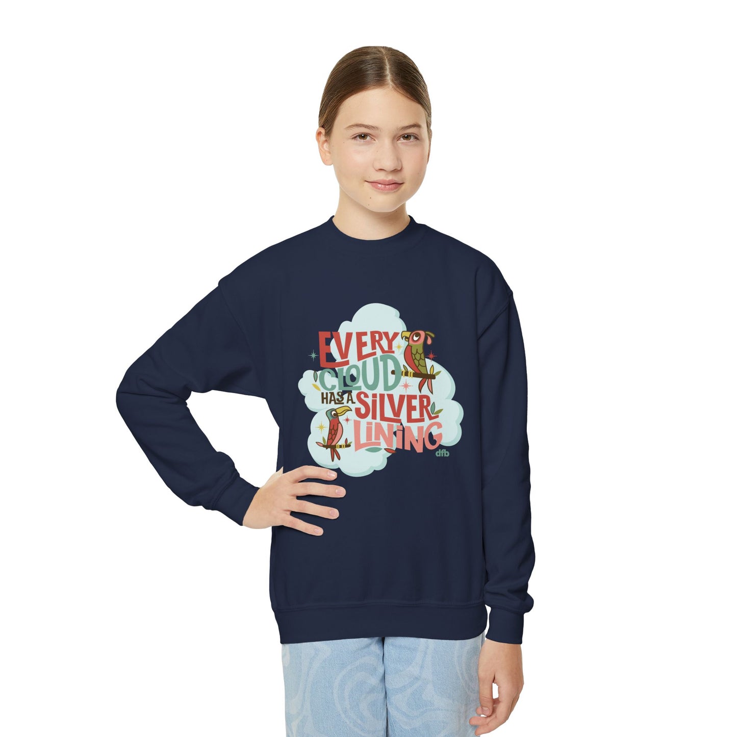 Every Cloud Has a Silver Lining- Youth Crewneck Sweatshirt