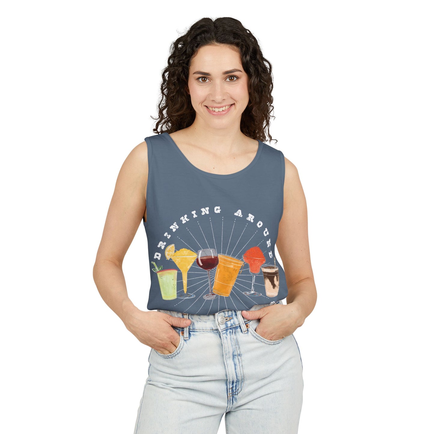 Drinking Around the World - Unisex Garment-Dyed Tank Top