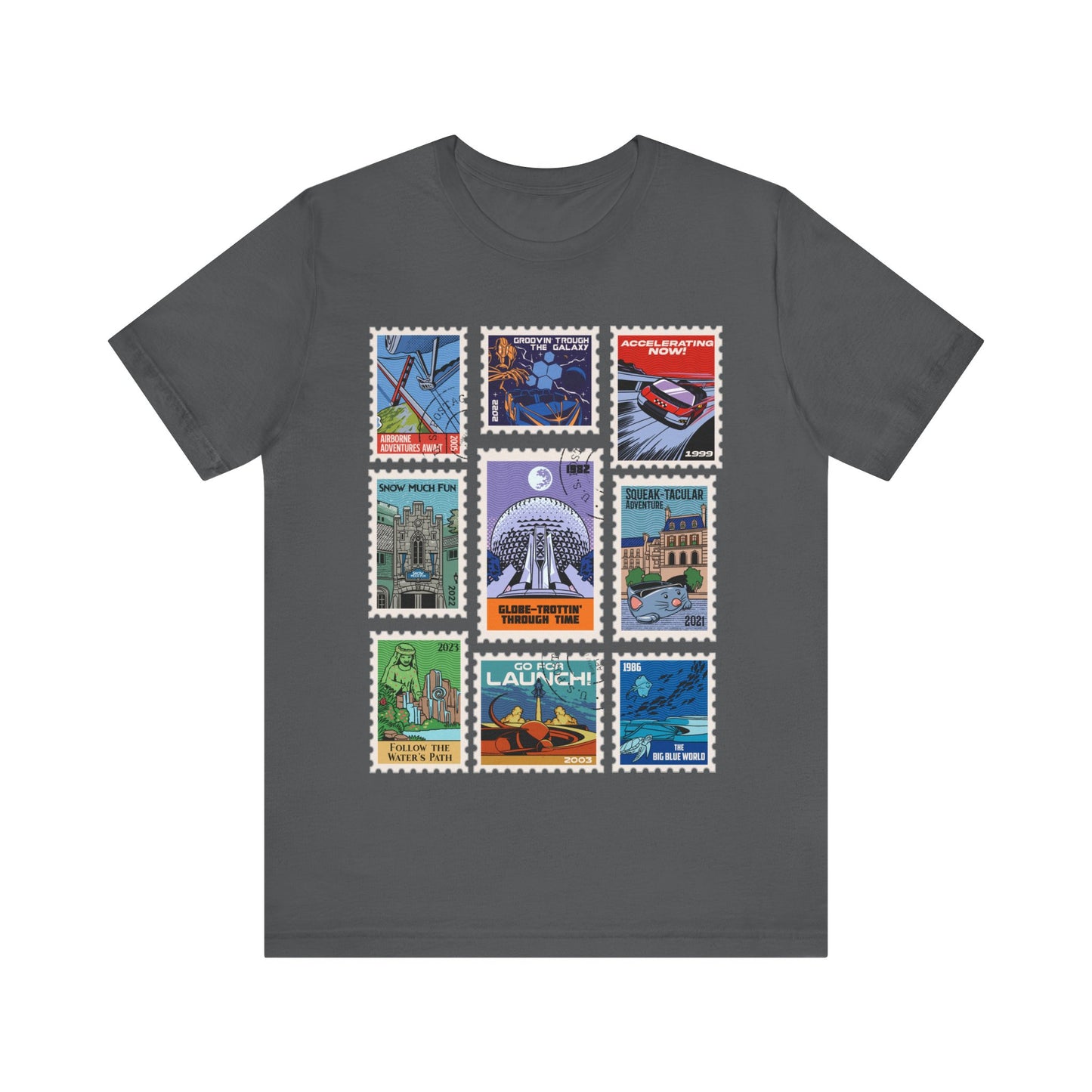 EPCOT Vintage Stamps - Adult Tee Shirt