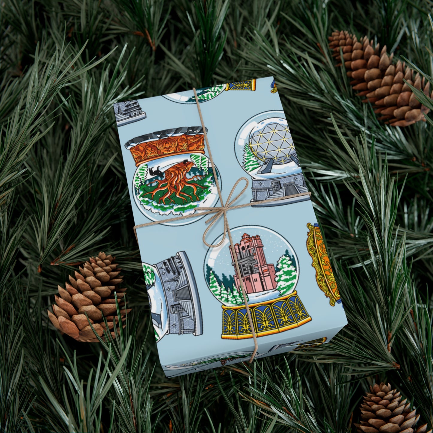 Snowglobes Park Landmarks - Gift Wrap Papers