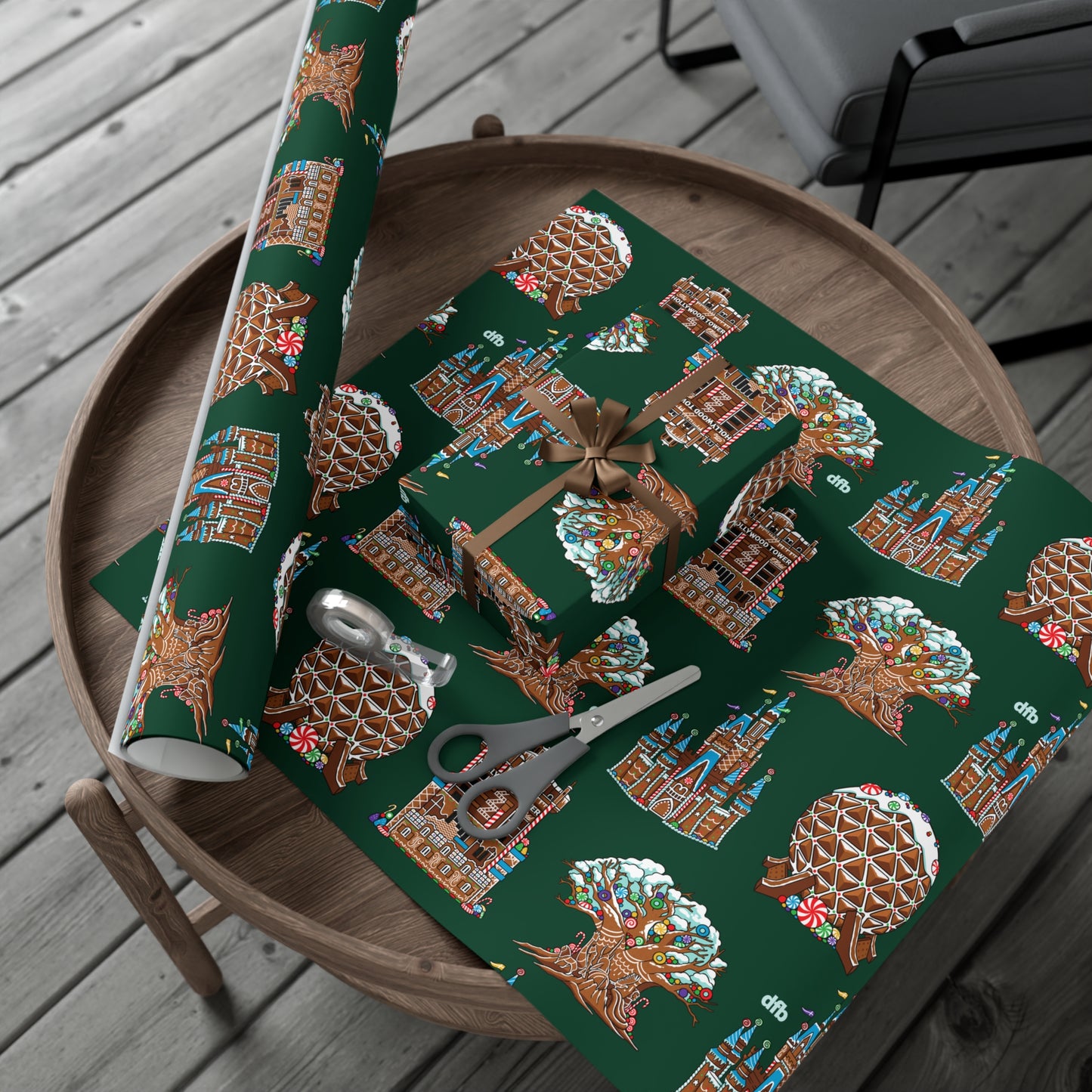 Gingerbread Park Landmarks - Gift Wrap Papers