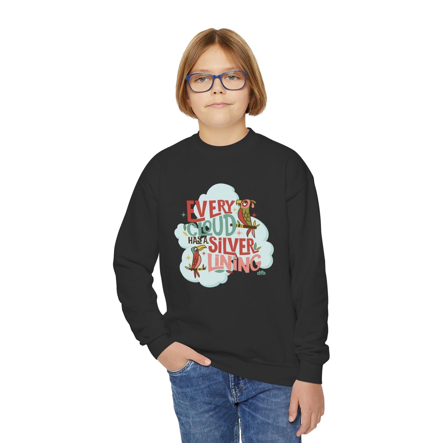 Every Cloud Has a Silver Lining- Youth Crewneck Sweatshirt