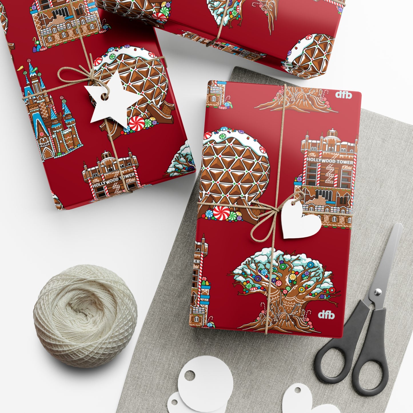 Gingerbread Park Landmarks - Gift Wrap Papers