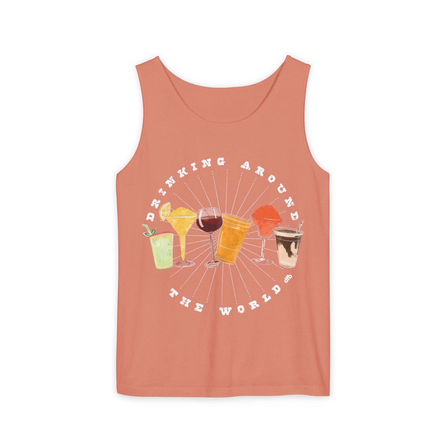 Drinking Around the World - Unisex Garment-Dyed Tank Top