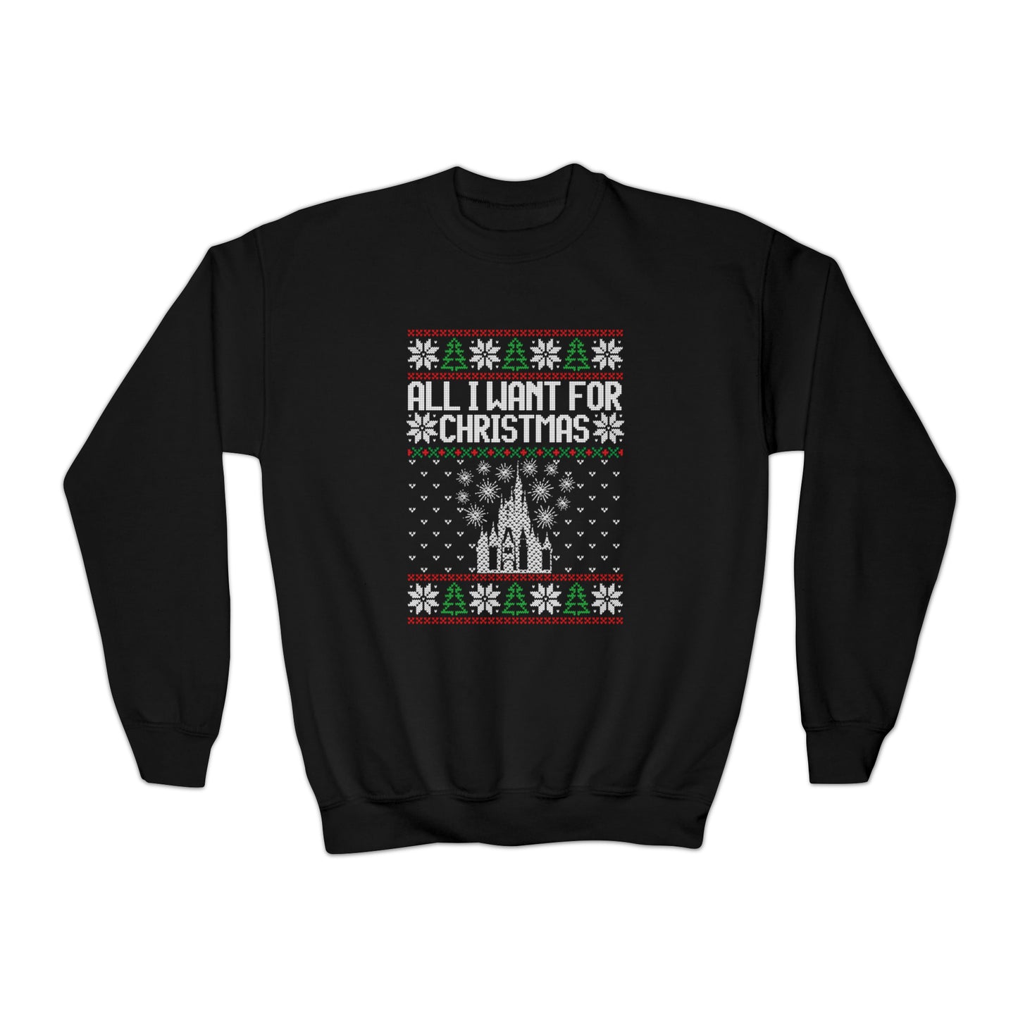 Disney World Ugly Sweater Youth Crewneck Sweatshirt