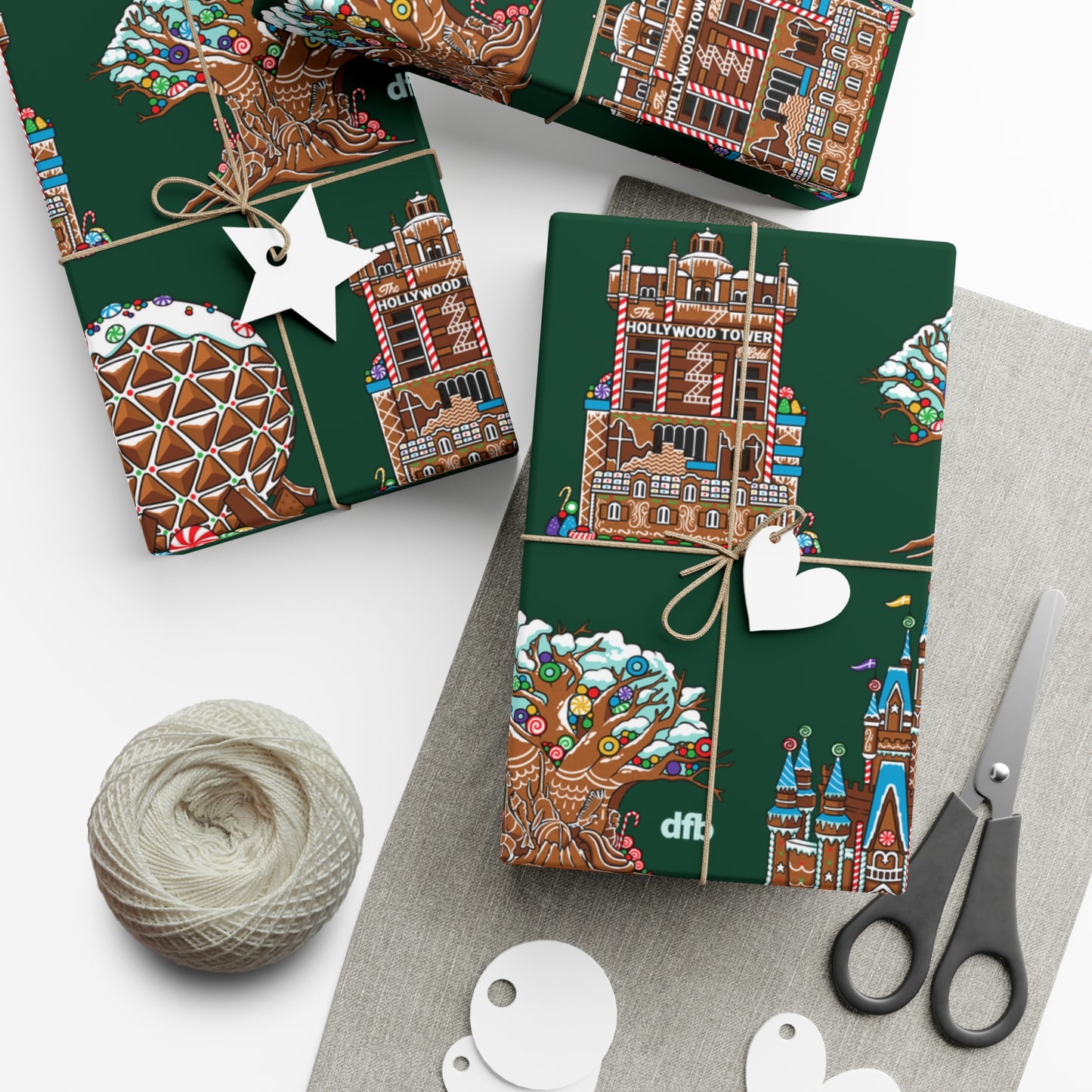 Gingerbread Park Landmarks - Gift Wrap Papers
