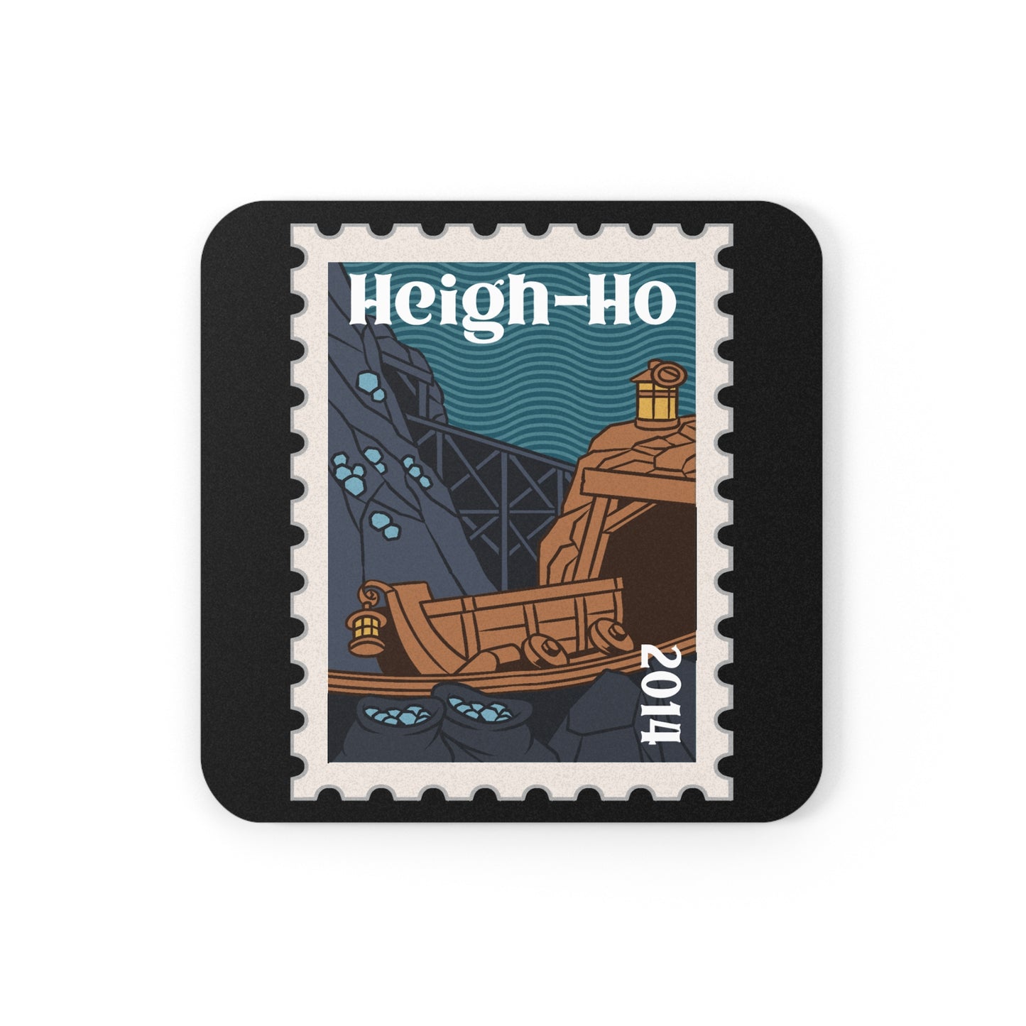 Magic Kingdom Vintage Stamps - Cork Back Coaster