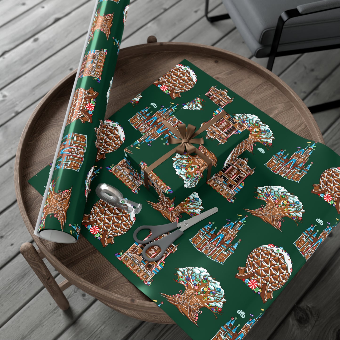 Gingerbread Park Landmarks - Gift Wrap Papers