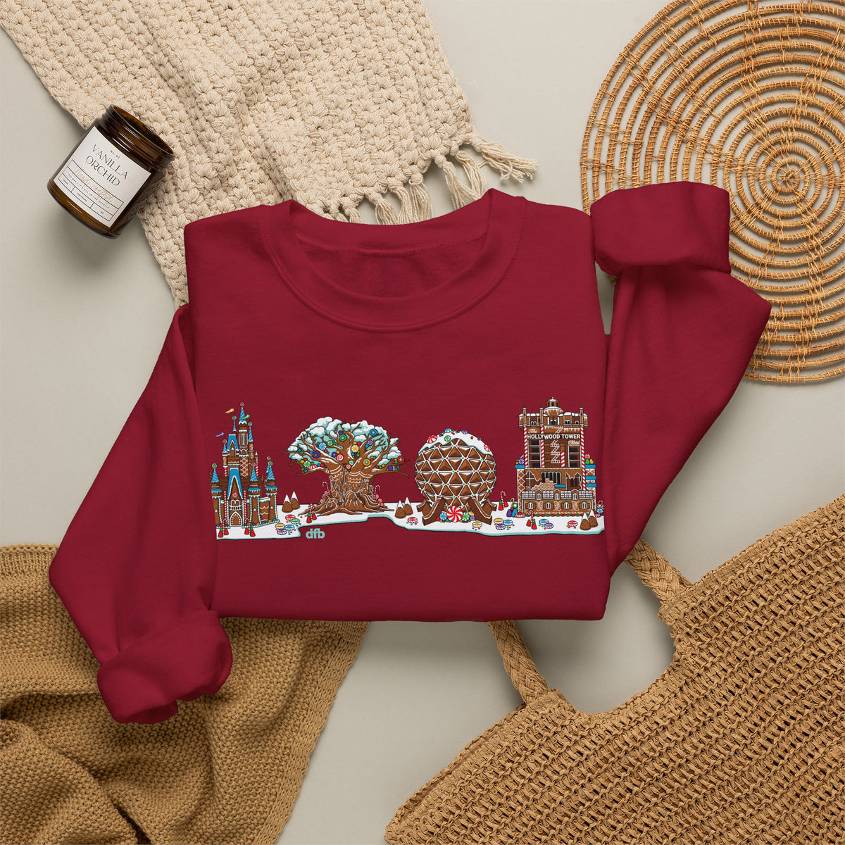 Gingerbread Park Icons - Adult Crewneck Sweatshirt
