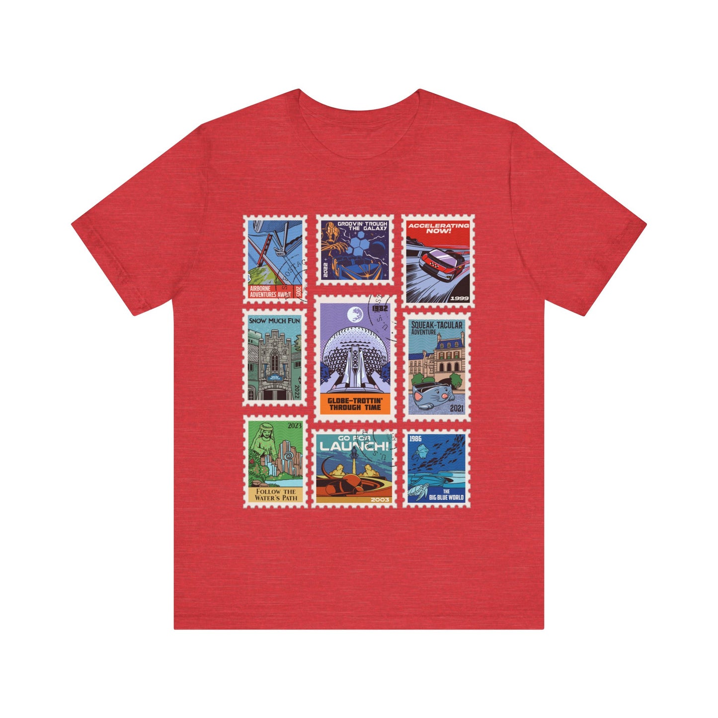 EPCOT Vintage Stamps - Adult Tee Shirt