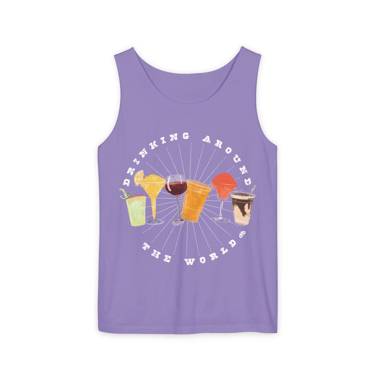 Drinking Around the World - Unisex Garment-Dyed Tank Top