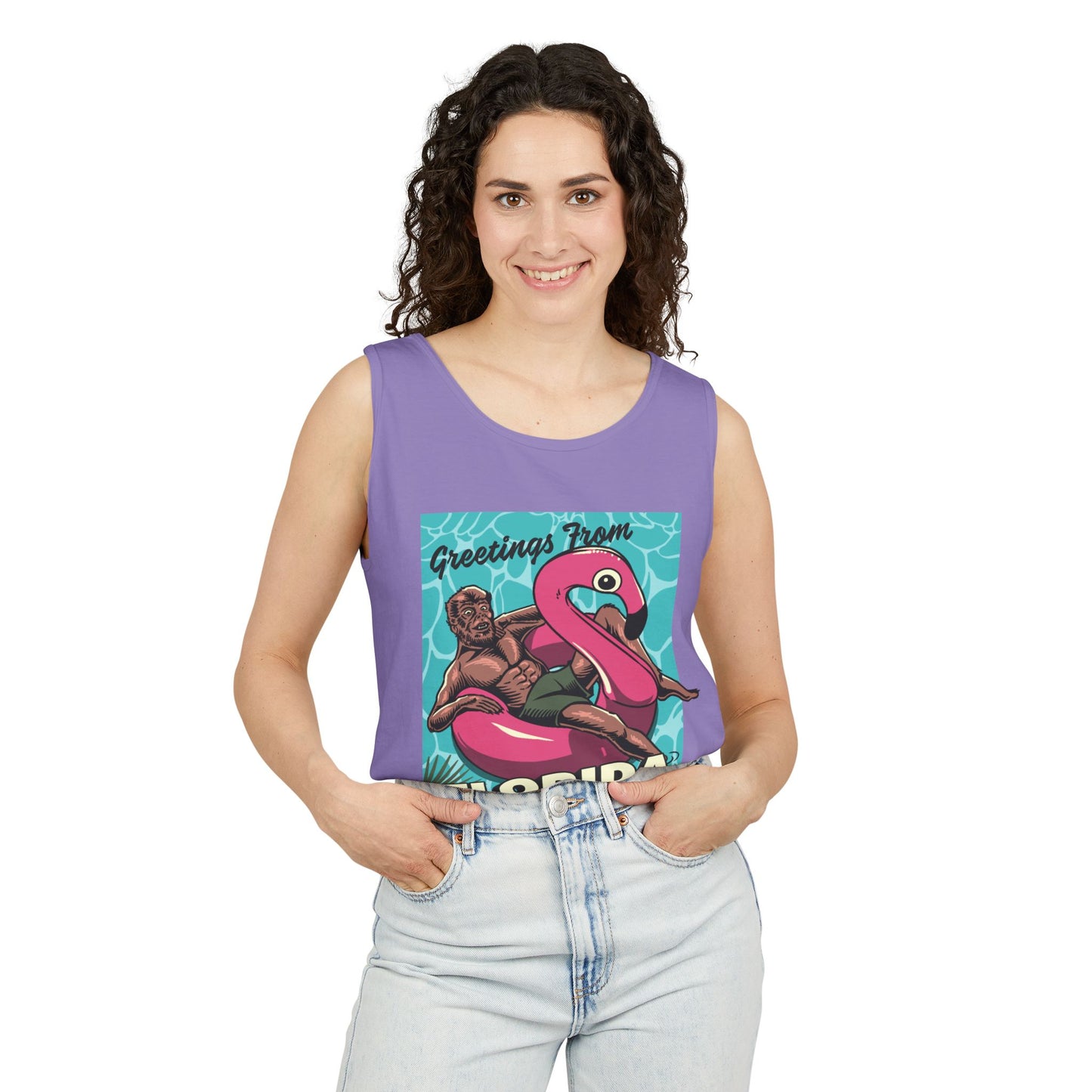 Monsters on Vacation - Unisex Garment-Dyed Tank Top