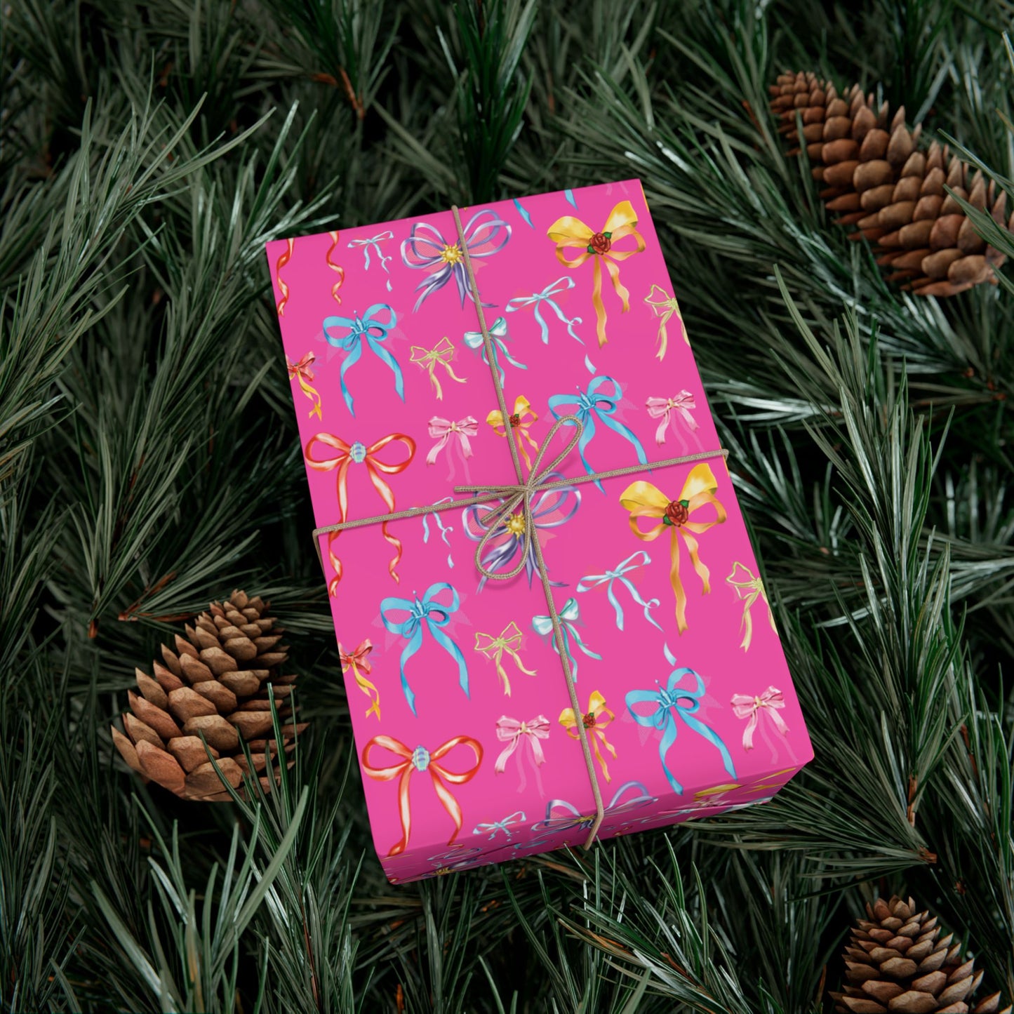 Bibbidi Bobbidi Bow, Princess Bows, Pink Background - Gift Wrap Papers