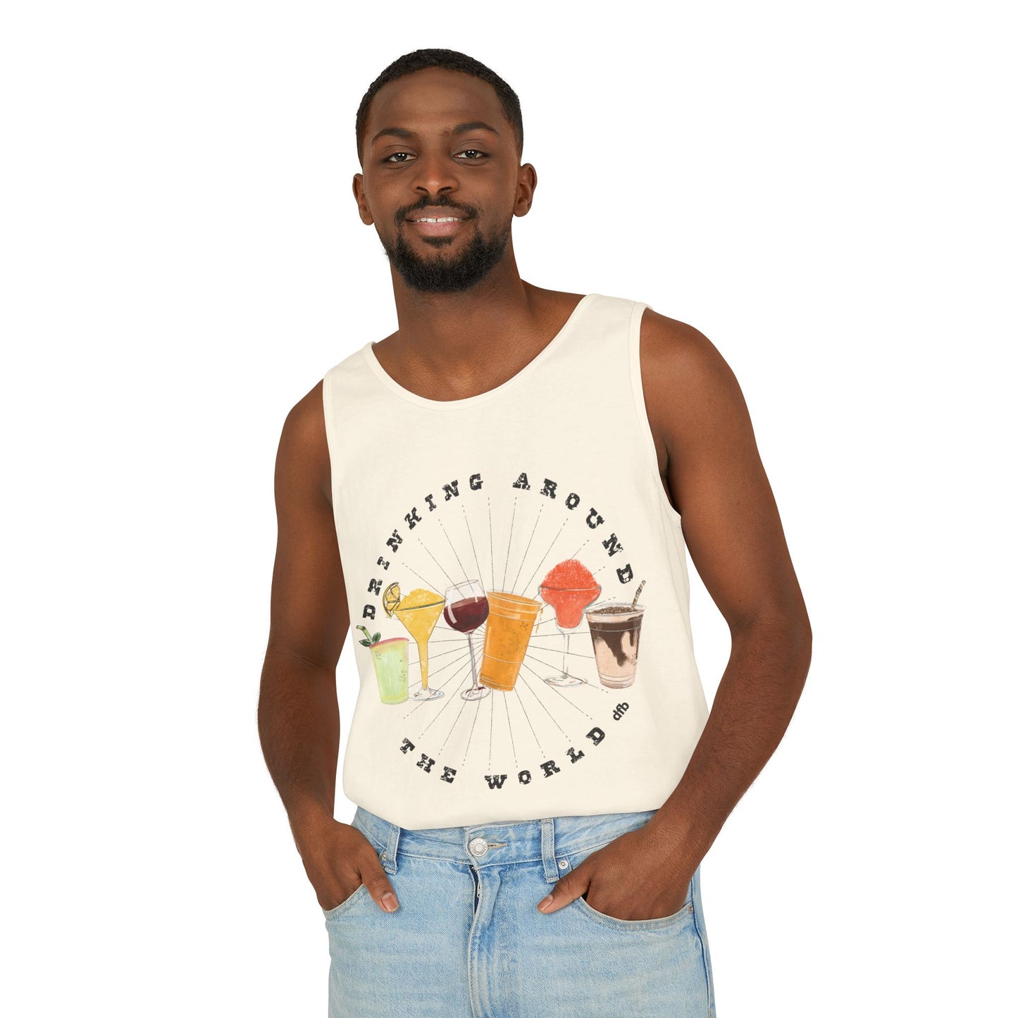 Drinking Around the World - Unisex Garment-Dyed Tank Top