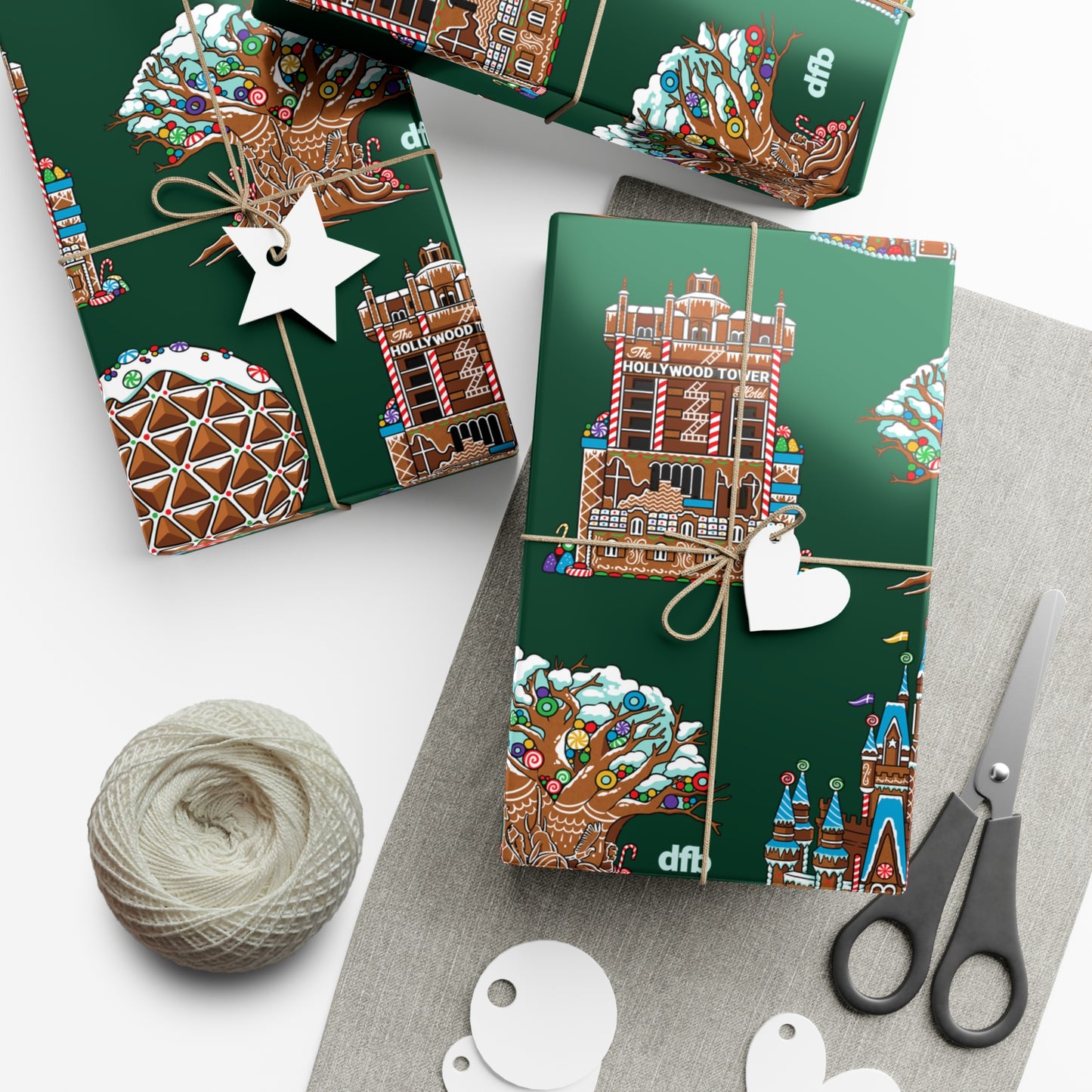 Gingerbread Park Landmarks - Gift Wrap Papers