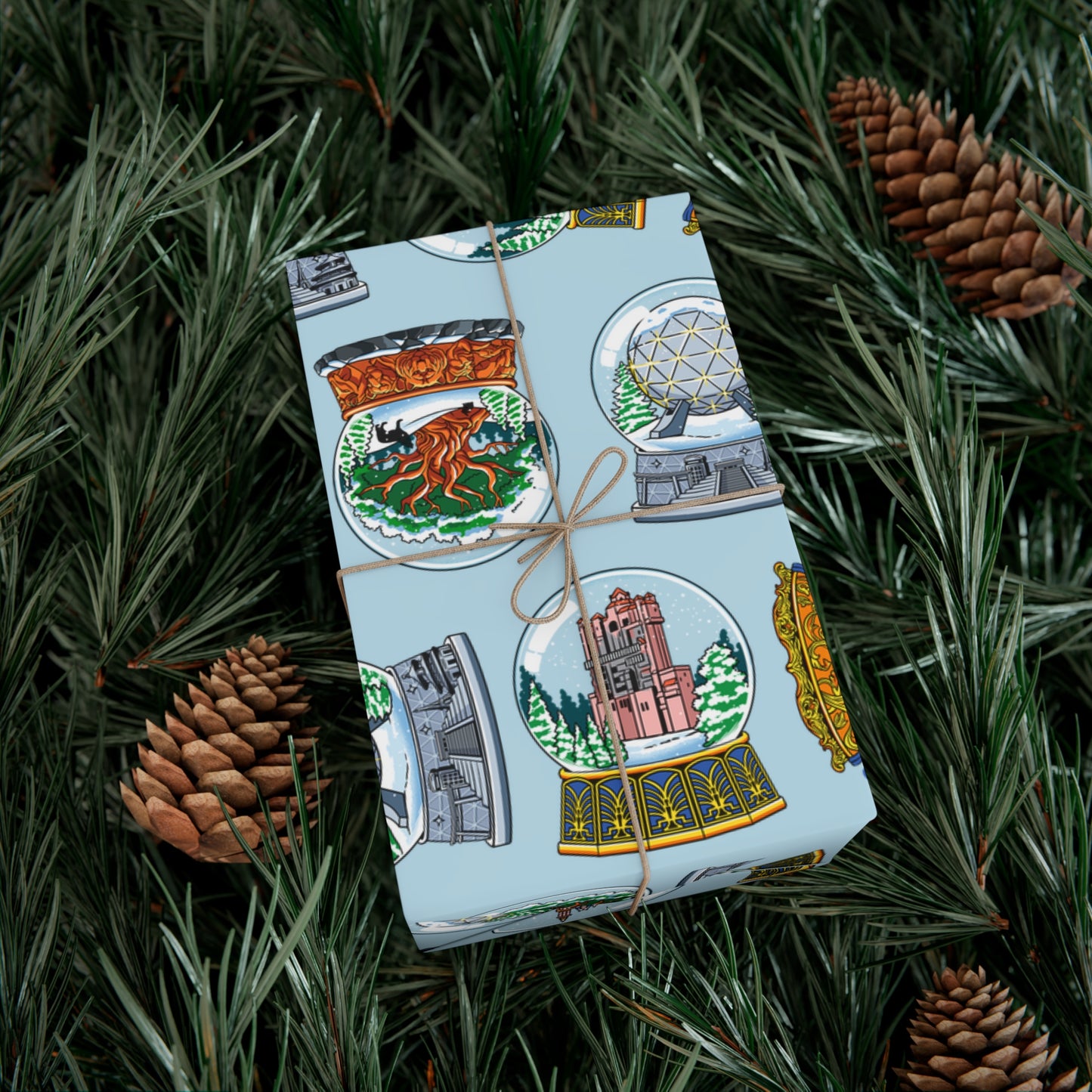 Snowglobes Park Landmarks - Gift Wrap Papers