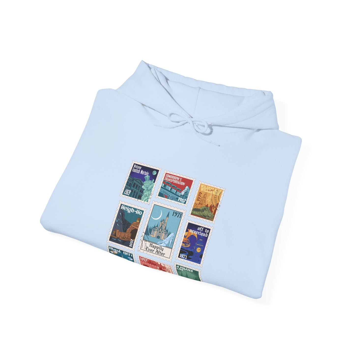 Magic Kingdom Vintage Stamps - Adult Hoodie Sweatshirt