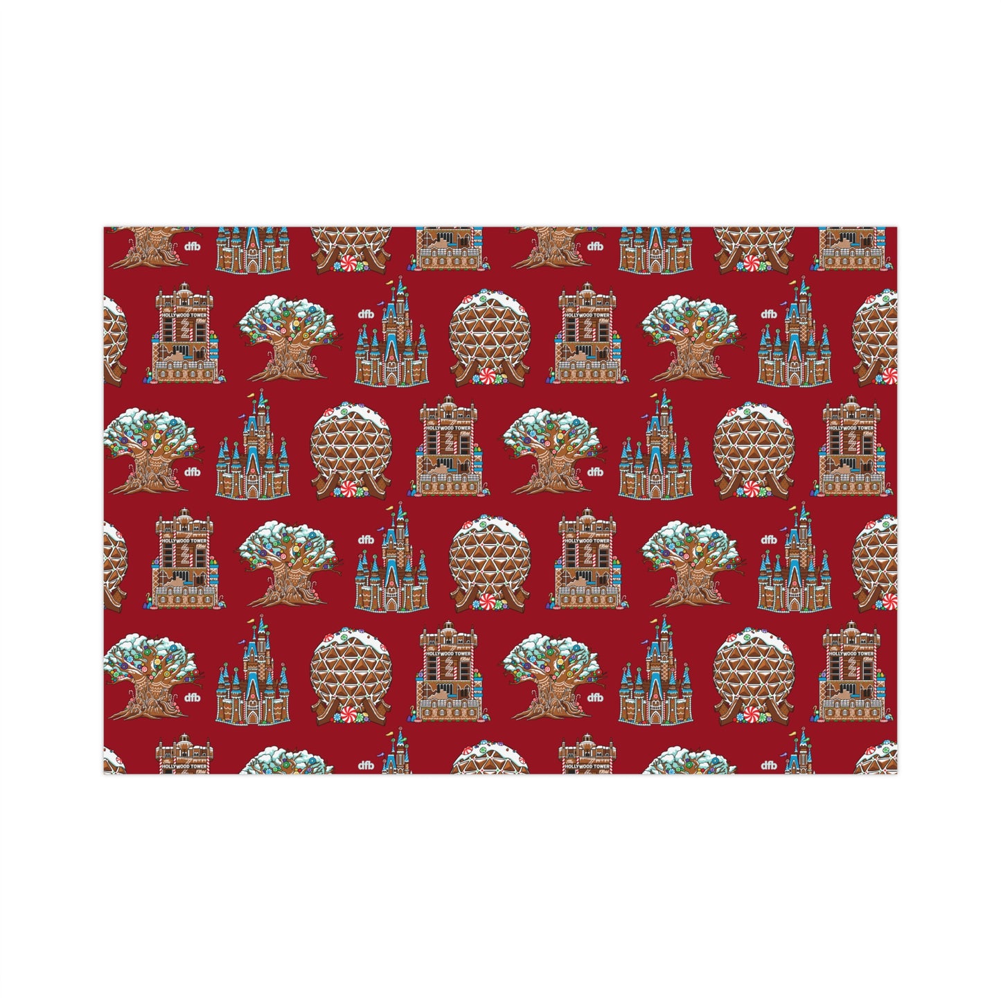 Gingerbread Park Landmarks - Gift Wrap Papers