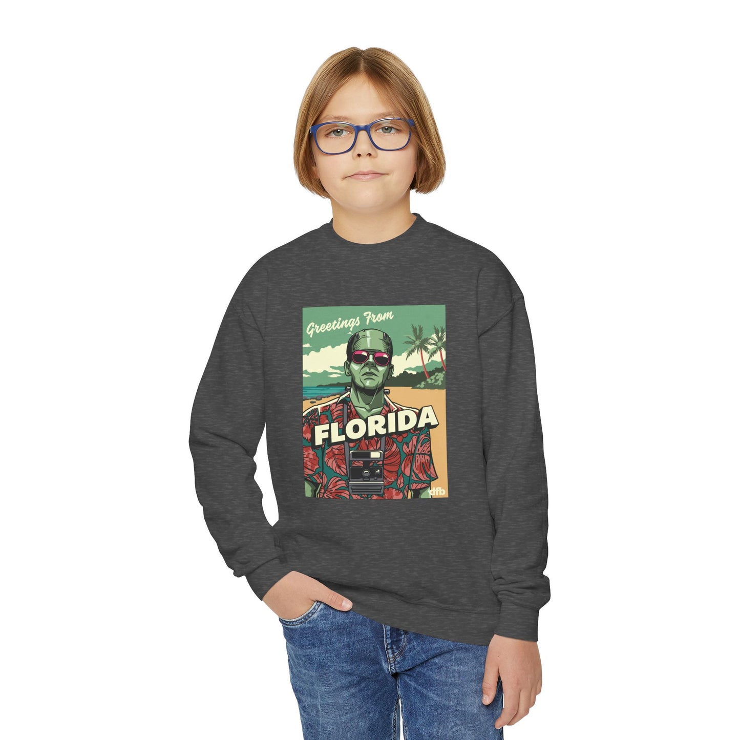 Monsters on Vacation - Youth Crewneck Sweatshirt