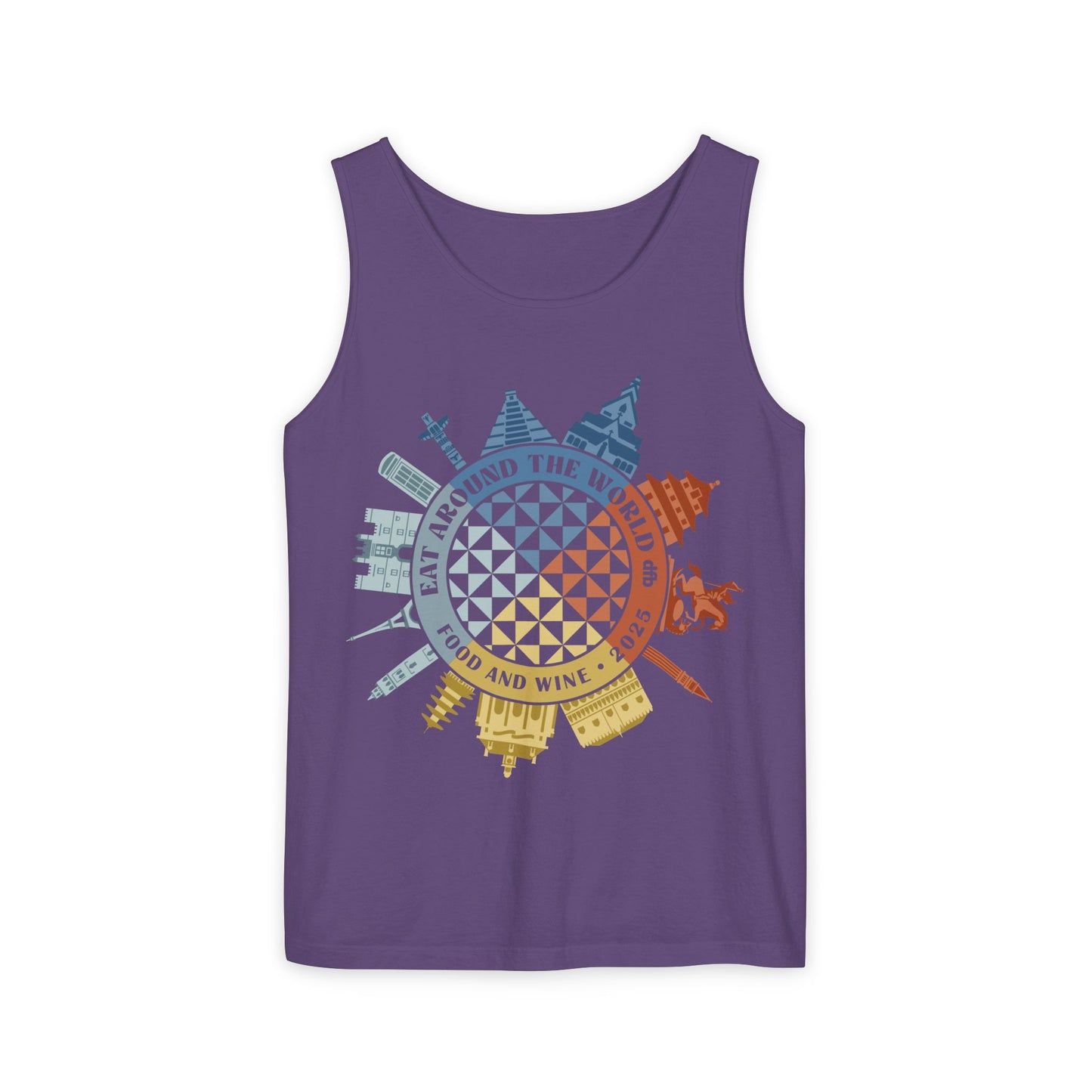 Food & Wine Compass - Unisex Garment-Dyed Tank Top