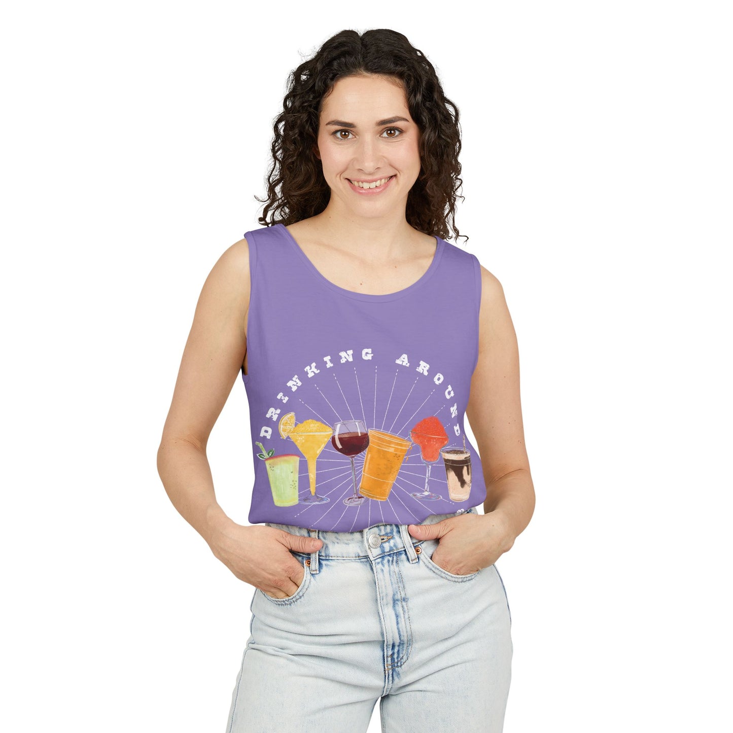 Drinking Around the World - Unisex Garment-Dyed Tank Top