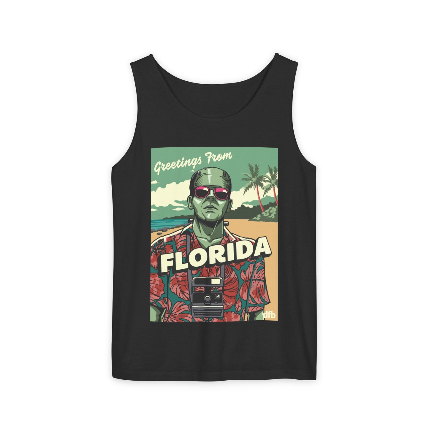 Monsters on Vacation - Unisex Garment-Dyed Tank Top