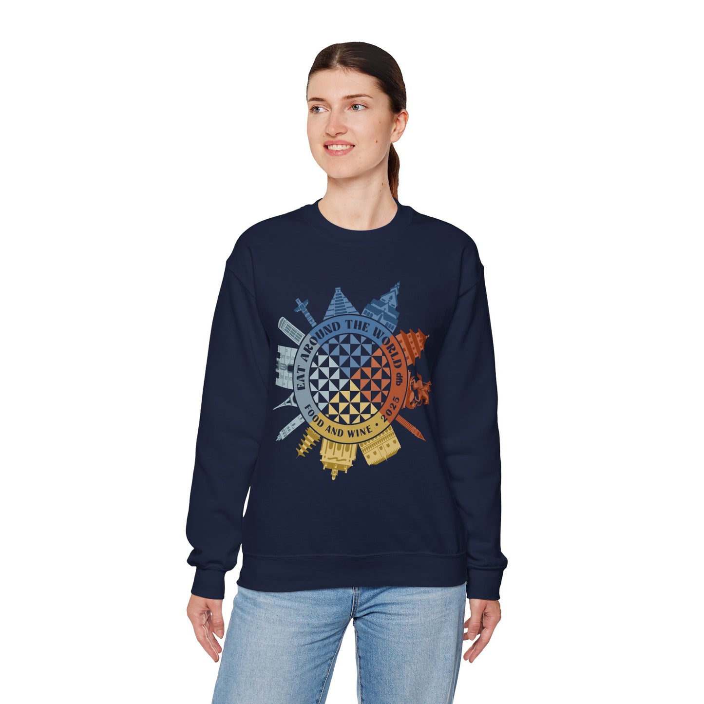 Food & Wine Compass - Adult Crewneck Sweatshirt