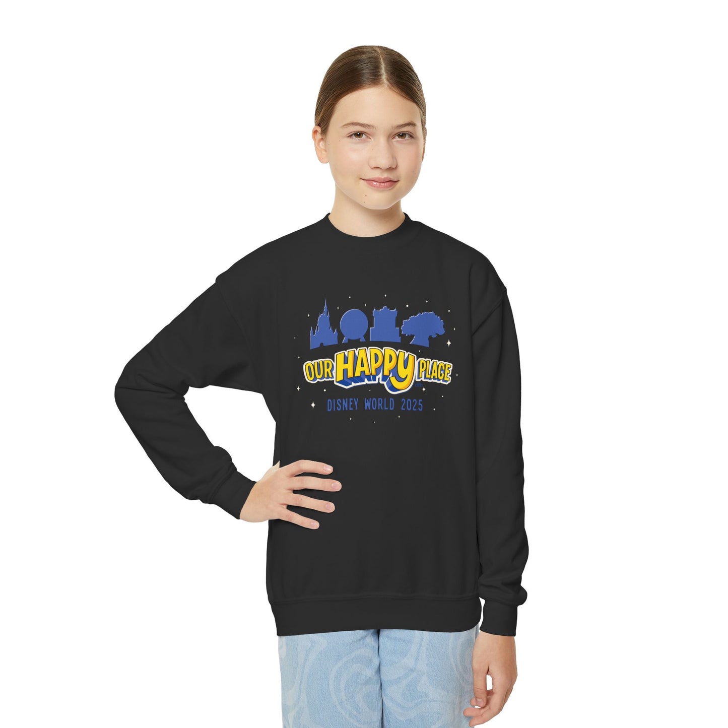 Our Happy Place 2025 - Family Matching - Youth Crewneck Sweatshirt