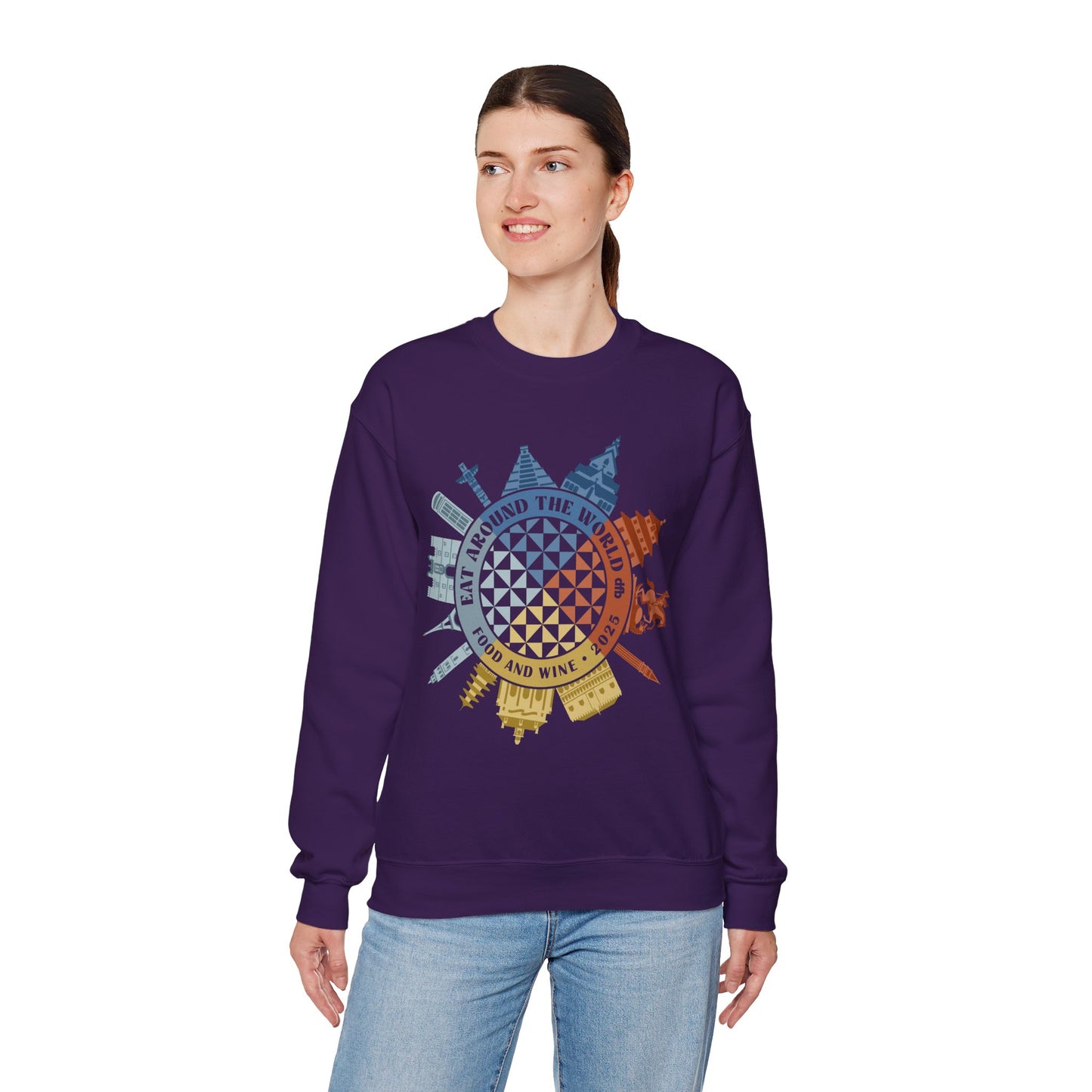 Food & Wine Compass - Adult Crewneck Sweatshirt