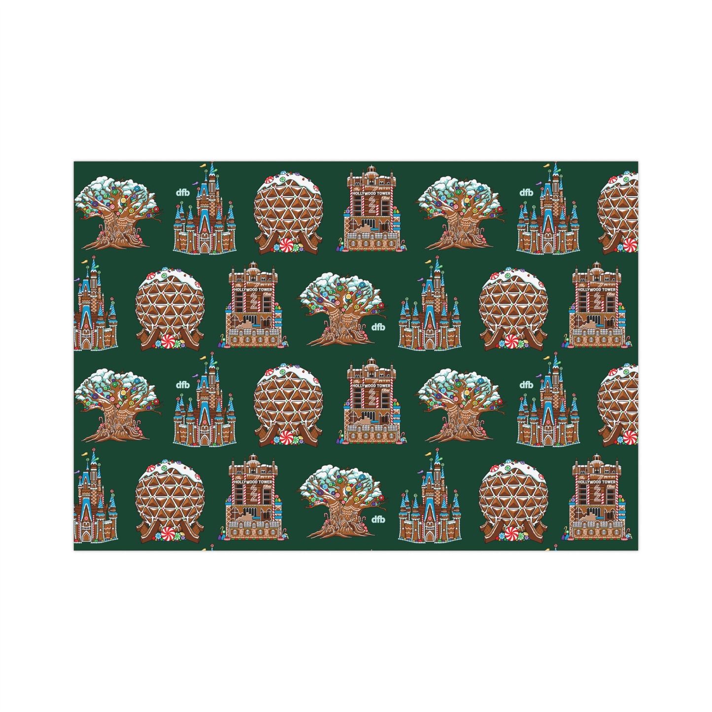 Gingerbread Park Landmarks - Gift Wrap Papers