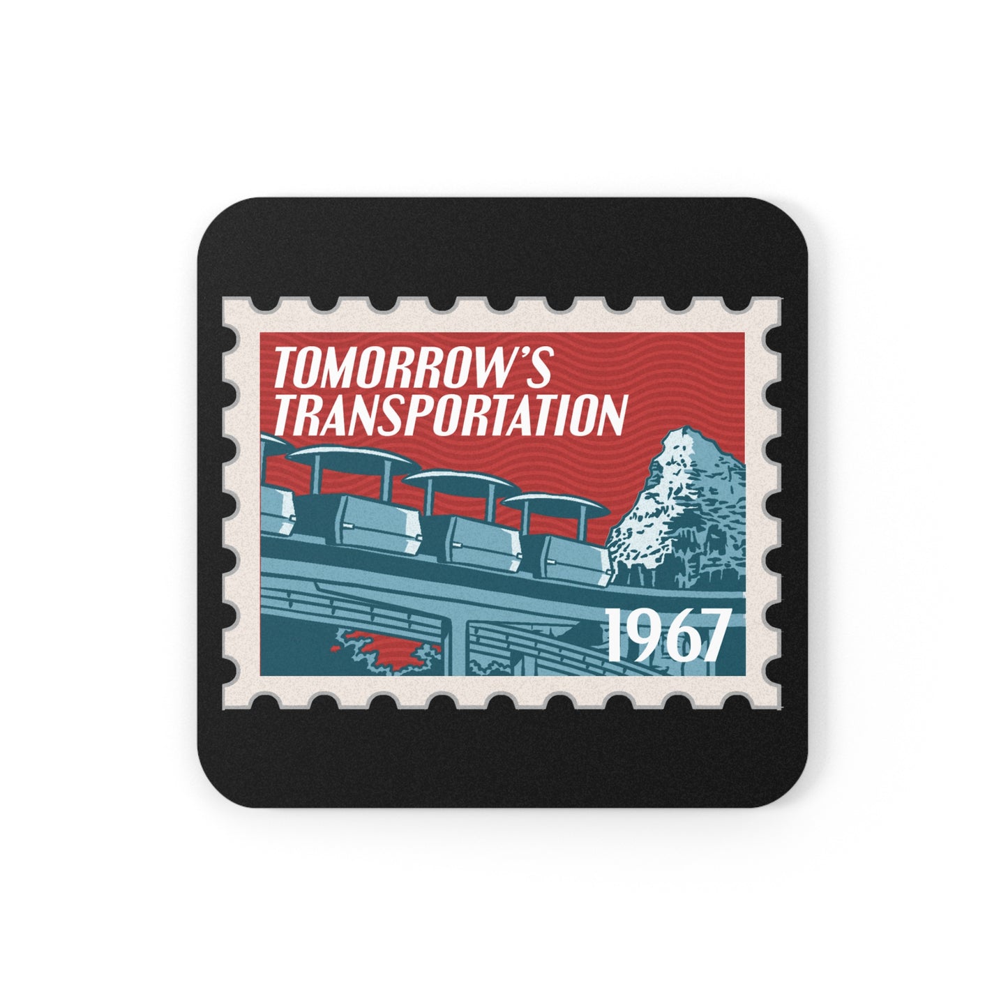 Magic Kingdom Vintage Stamps - Cork Back Coaster