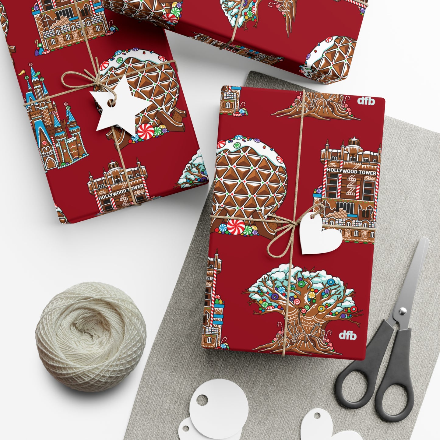 Gingerbread Park Landmarks - Gift Wrap Papers
