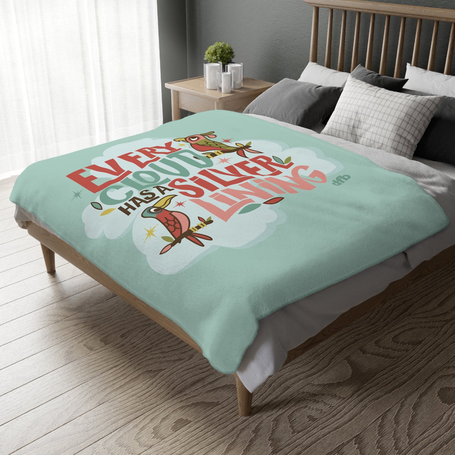 Every Cloud Has a Silver Lining - Velveteen Microfiber Blanket