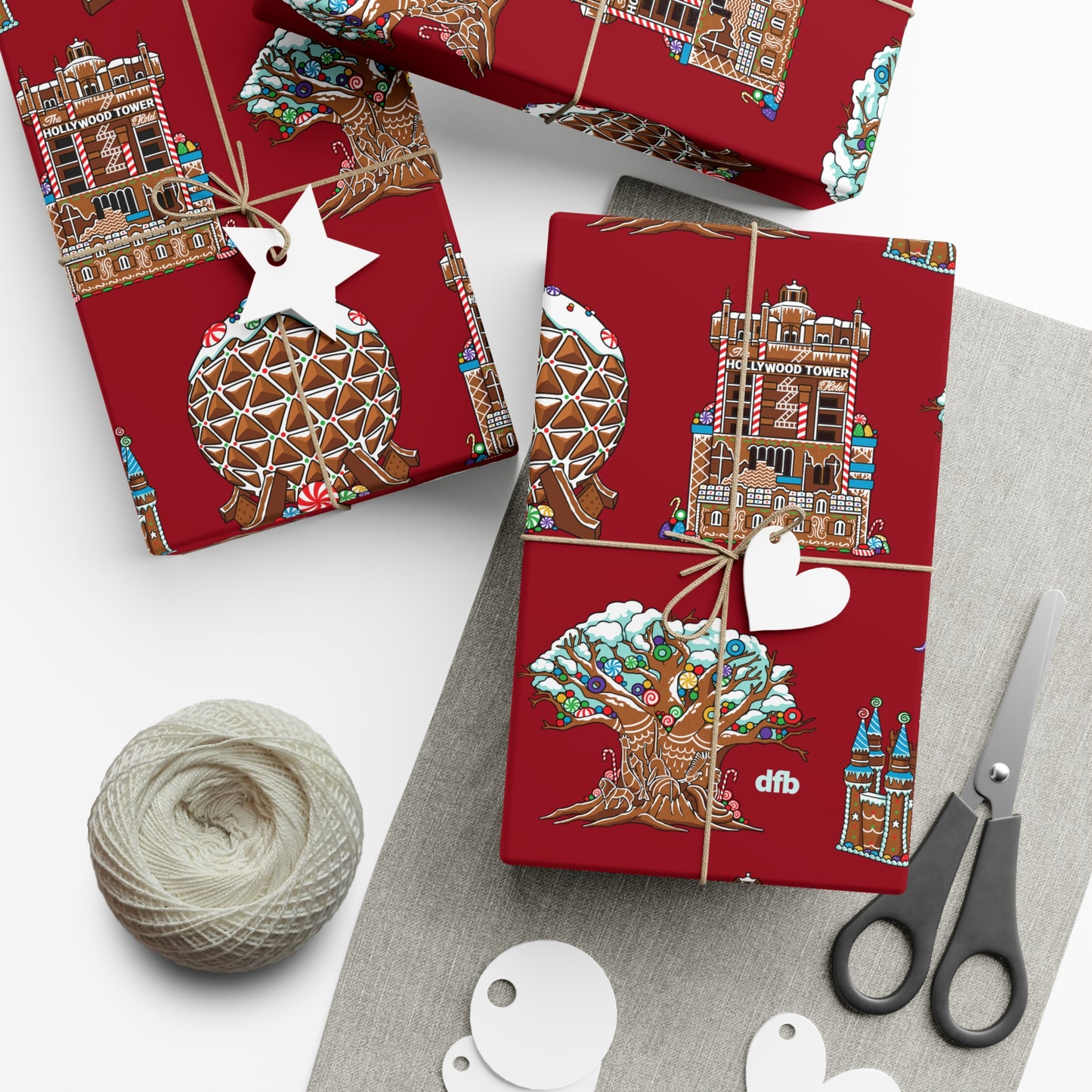Gingerbread Park Landmarks - Gift Wrap Papers
