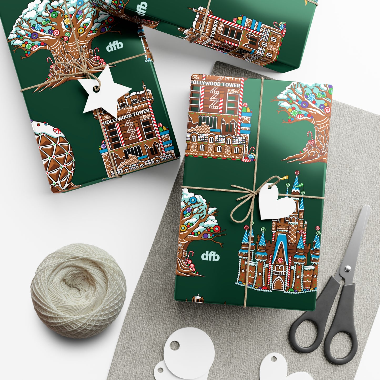 Gingerbread Park Landmarks - Gift Wrap Papers