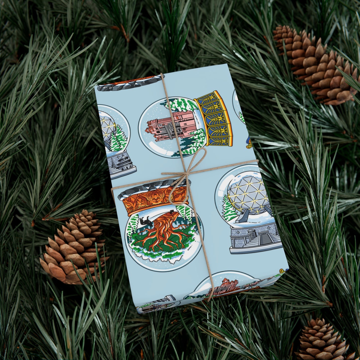 Snowglobes Park Landmarks - Gift Wrap Papers