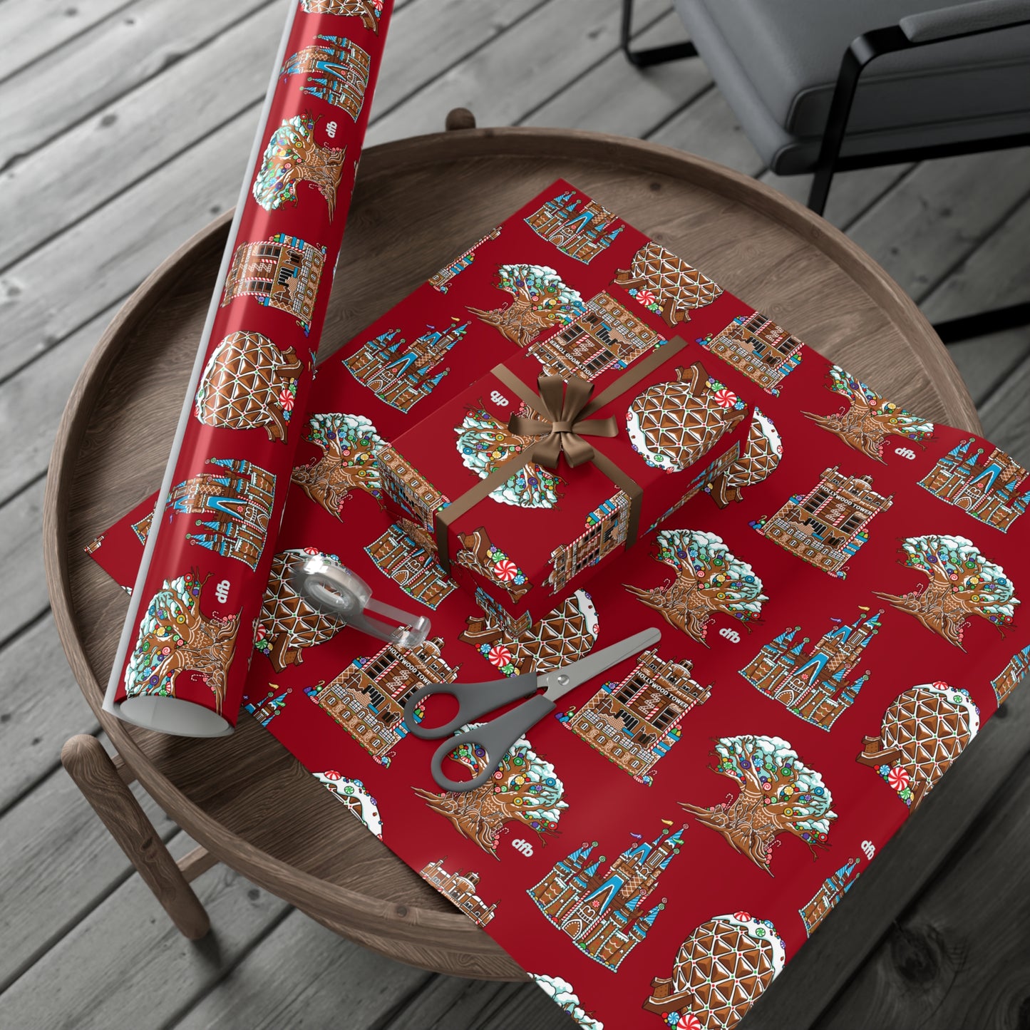 Gingerbread Park Landmarks - Gift Wrap Papers