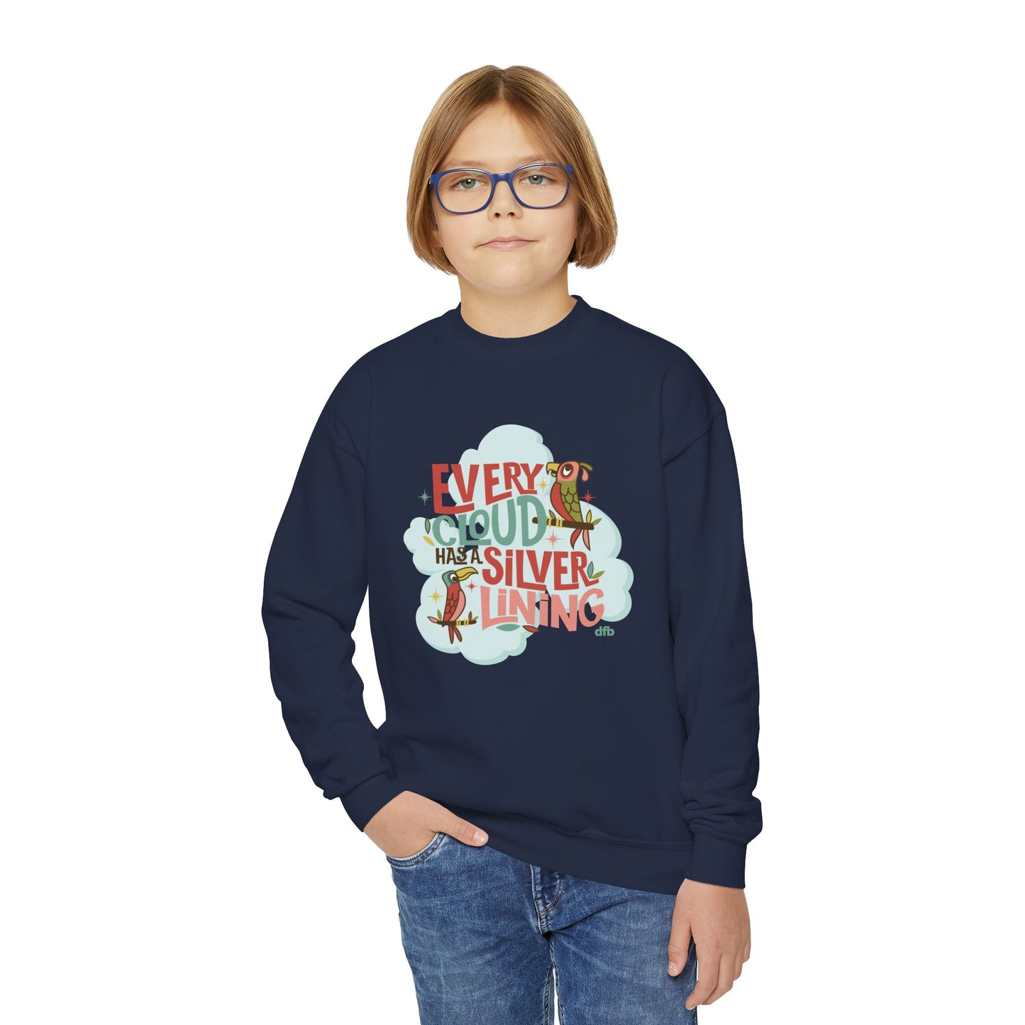 Every Cloud Has a Silver Lining- Youth Crewneck Sweatshirt
