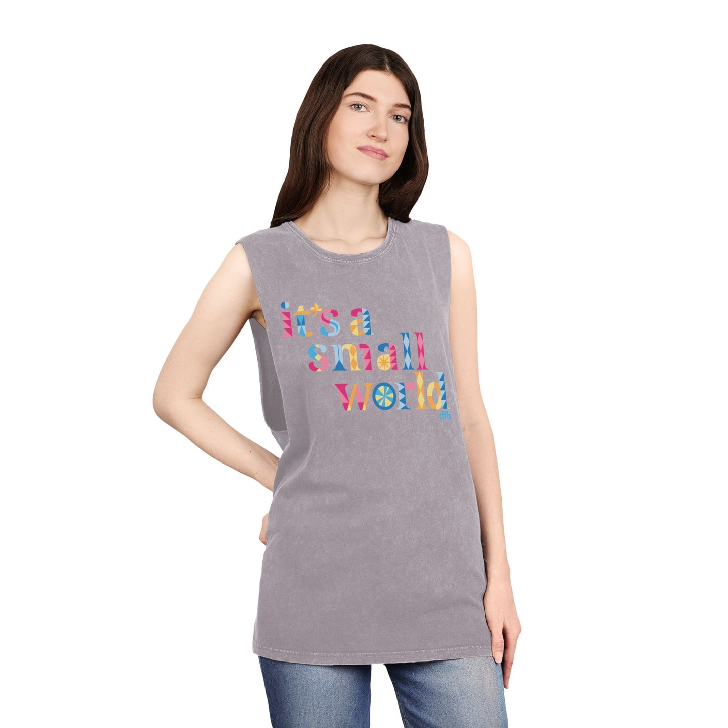 it's a small world - Unisex Stonewash Tank Top