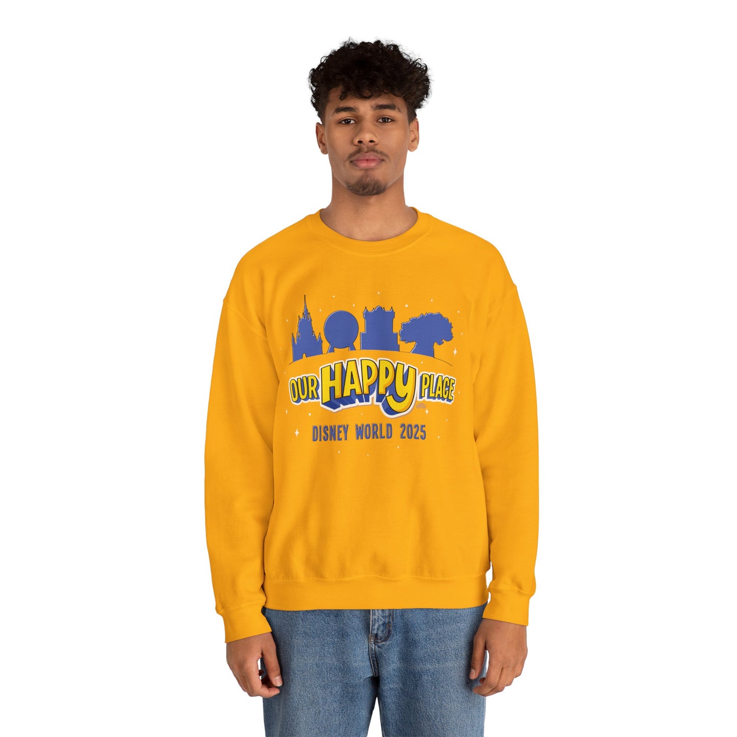 Our Happy Place 2025 - Family Matching Tee - Adult Crewneck Sweatshirt