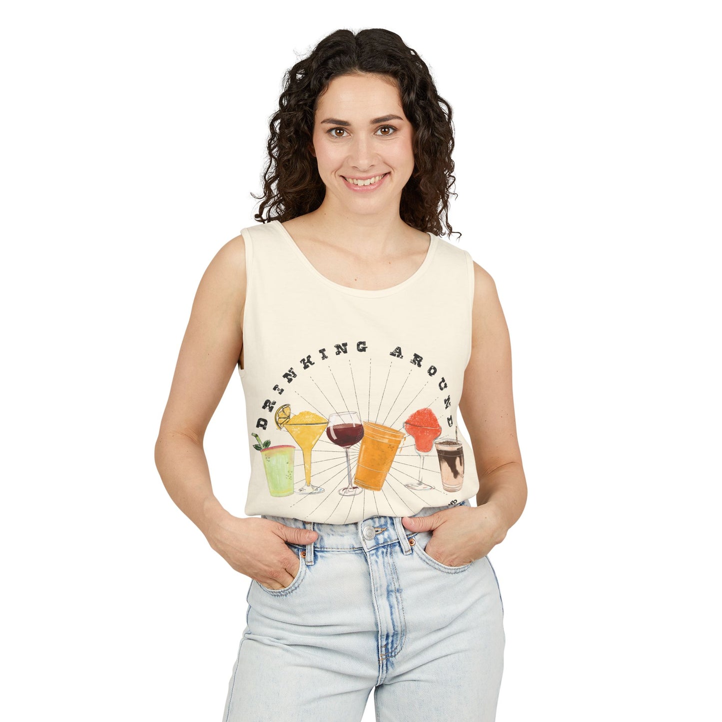 Drinking Around the World - Unisex Garment-Dyed Tank Top