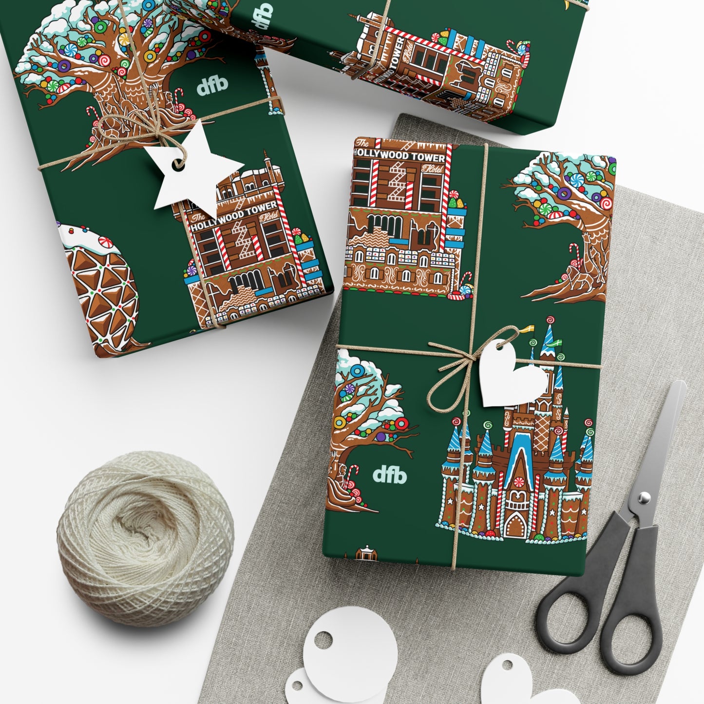 Gingerbread Park Landmarks - Gift Wrap Papers