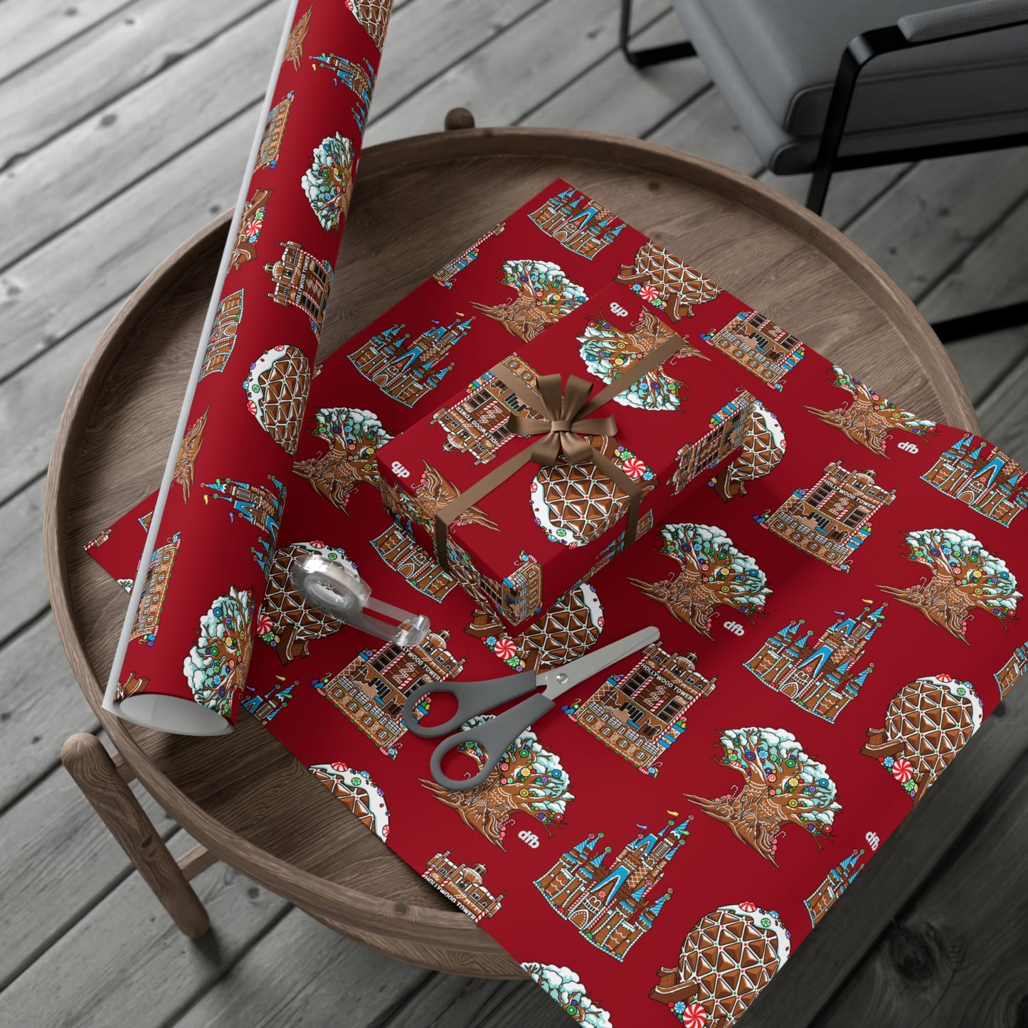 Gingerbread Park Landmarks - Gift Wrap Papers