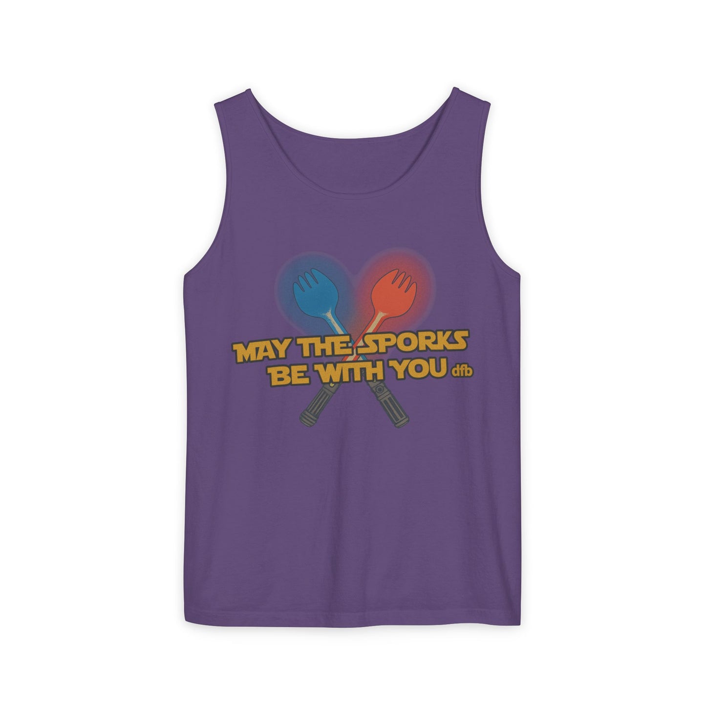 May the Sporks Be With You - Unisex Garment-Dyed Tank Top