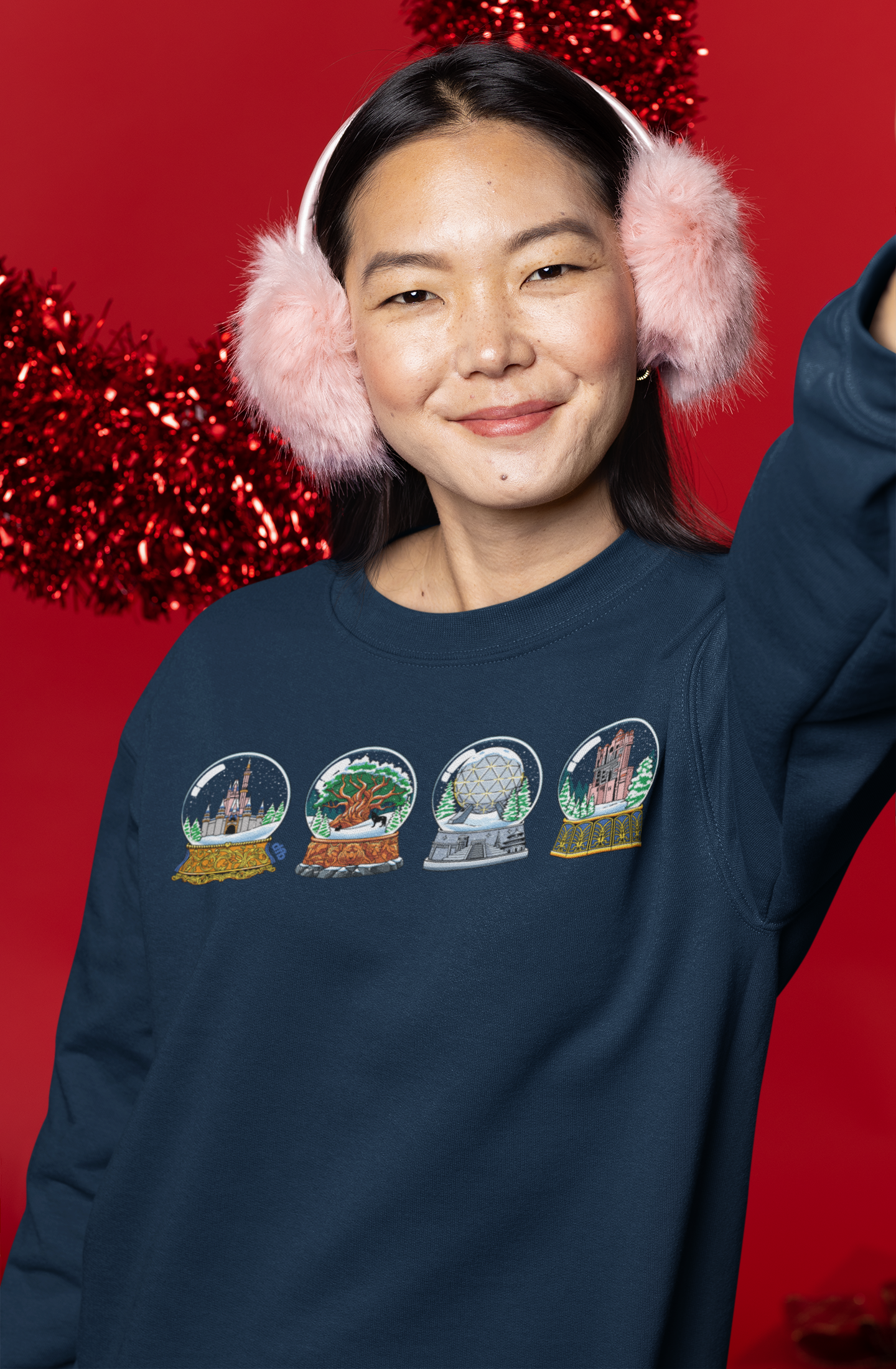 Park Landmarks in Snowglobes - Adult Crewneck Sweatshirt