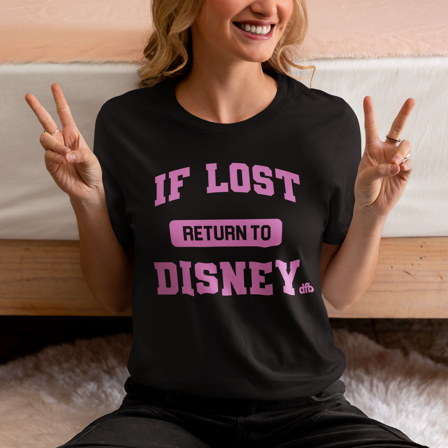 If Lost Return to the Parks Pink Text - Adult Tee Shirt
