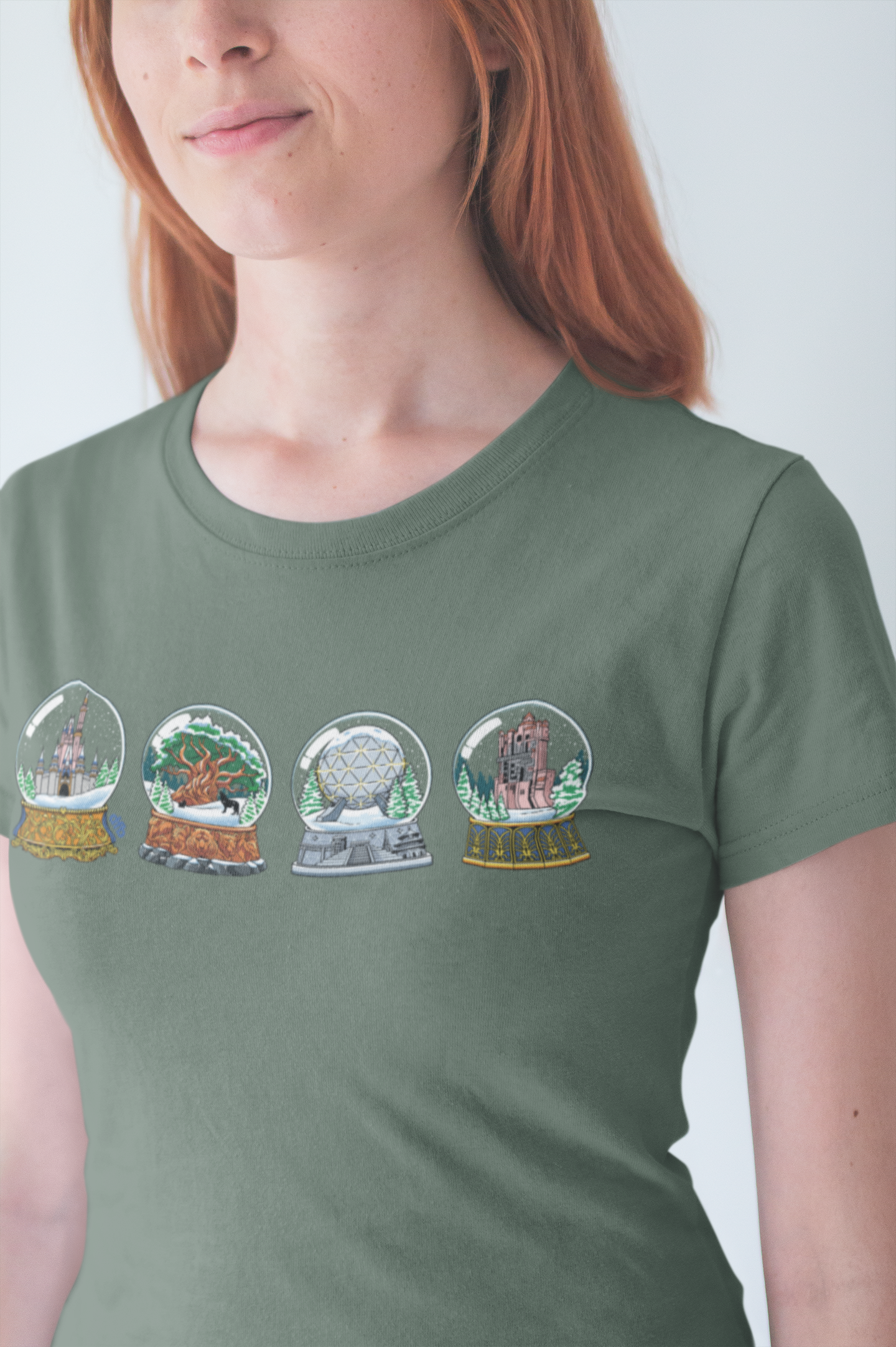 Park Landmarks in Snowglobes - Adult Tshirt
