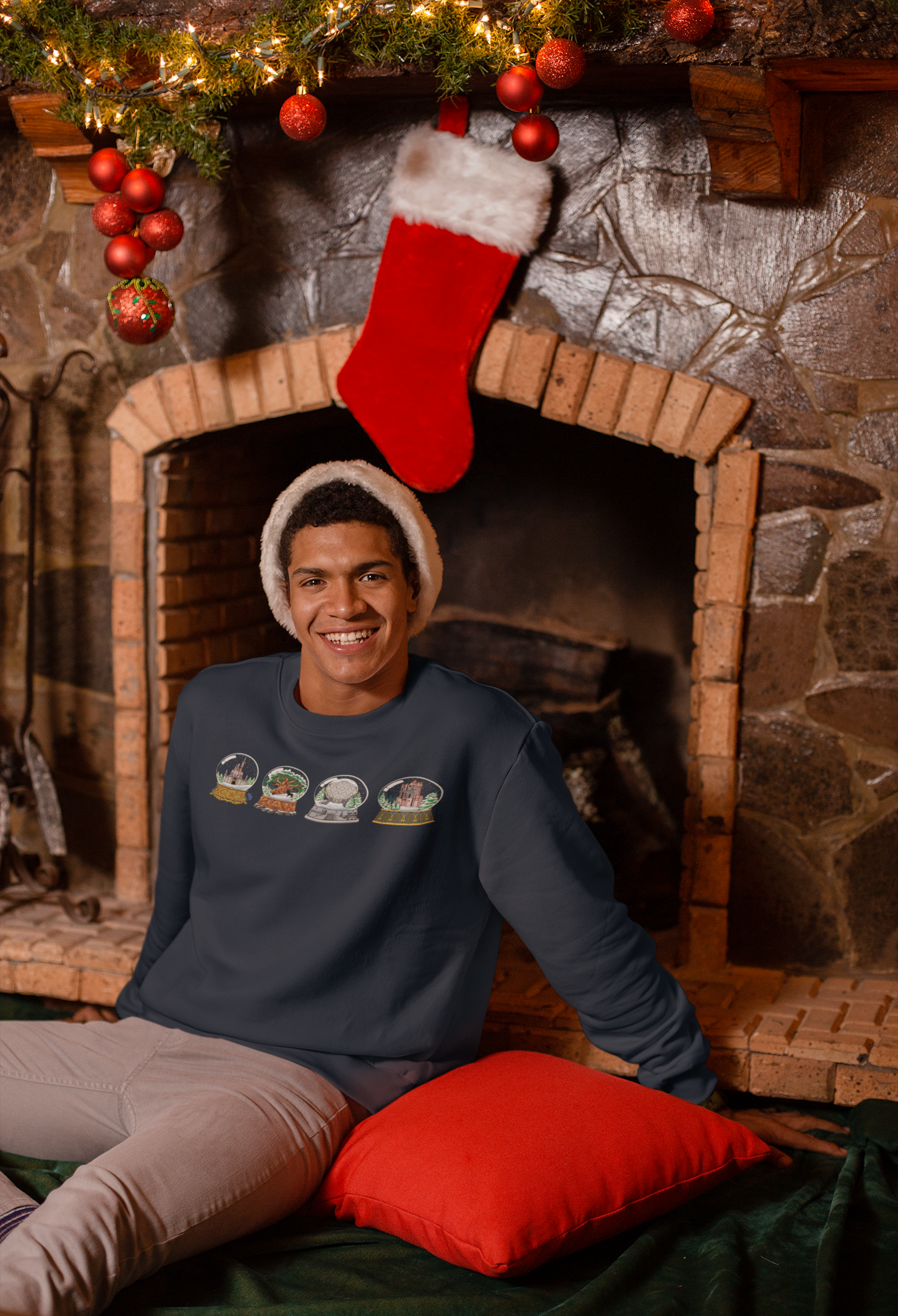 Park Landmarks in Snowglobes - Adult Crewneck Sweatshirt