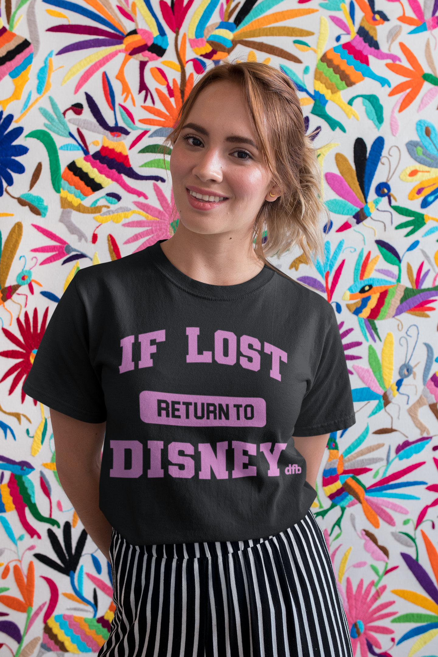 If Lost Return to the Parks Pink Text - Adult Tee Shirt