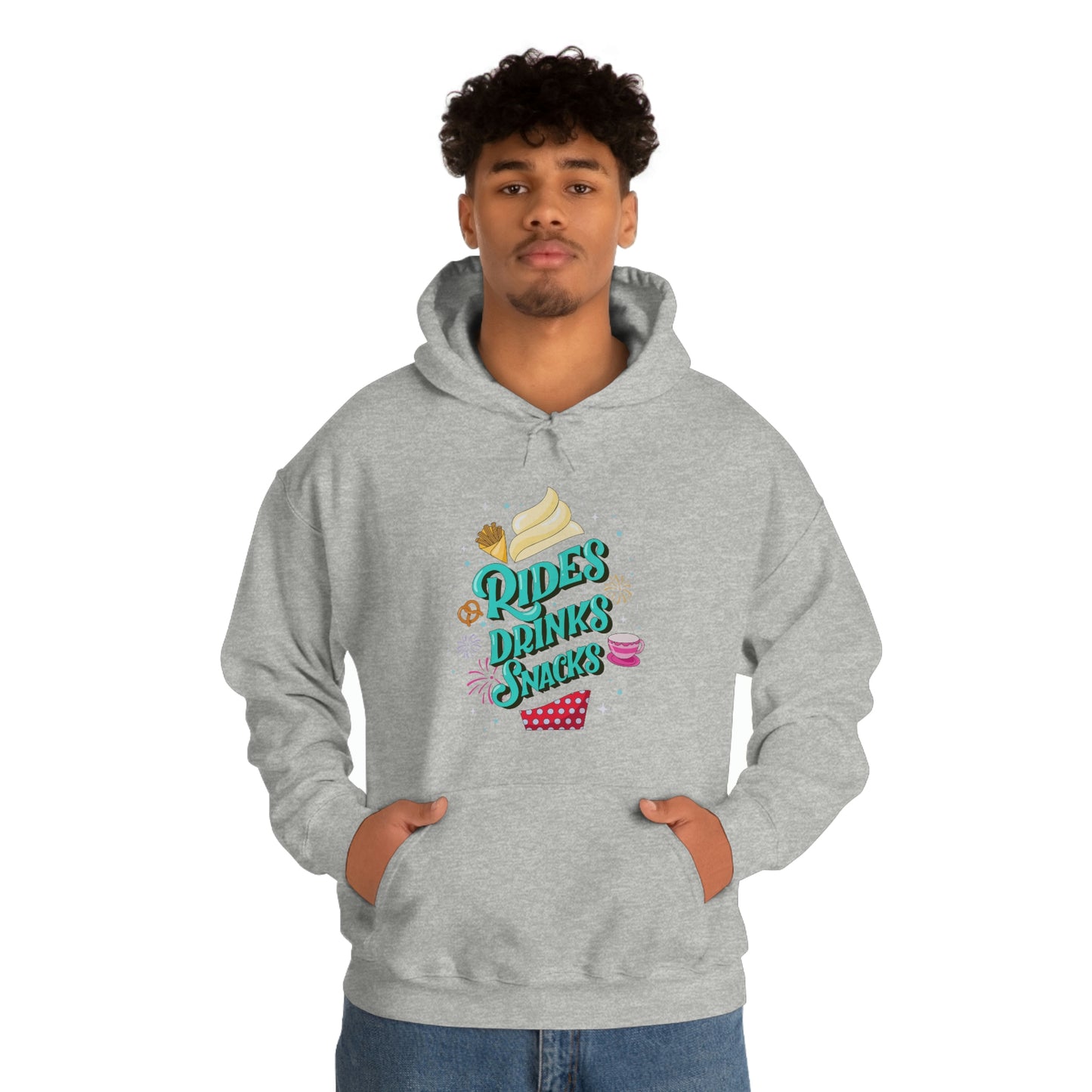 Rides, Drinks, Snacks - Adult Hoodie Sweatshirt